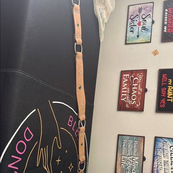 Tan Kids Belt with Green Accents - Picture 1 of 2